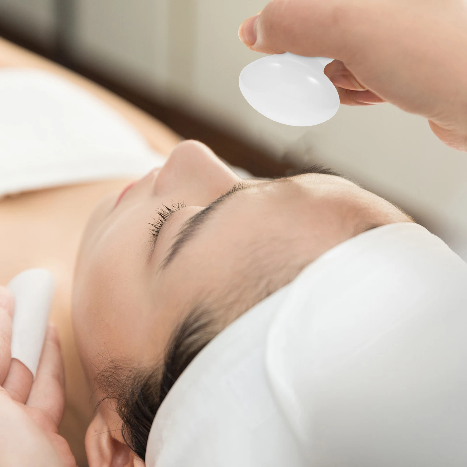 

1pc Jade Massage Stone Spa Round Oil Leading Mushroom Head Massager For Detox Circulation Body Scrapping Device Natural Stone