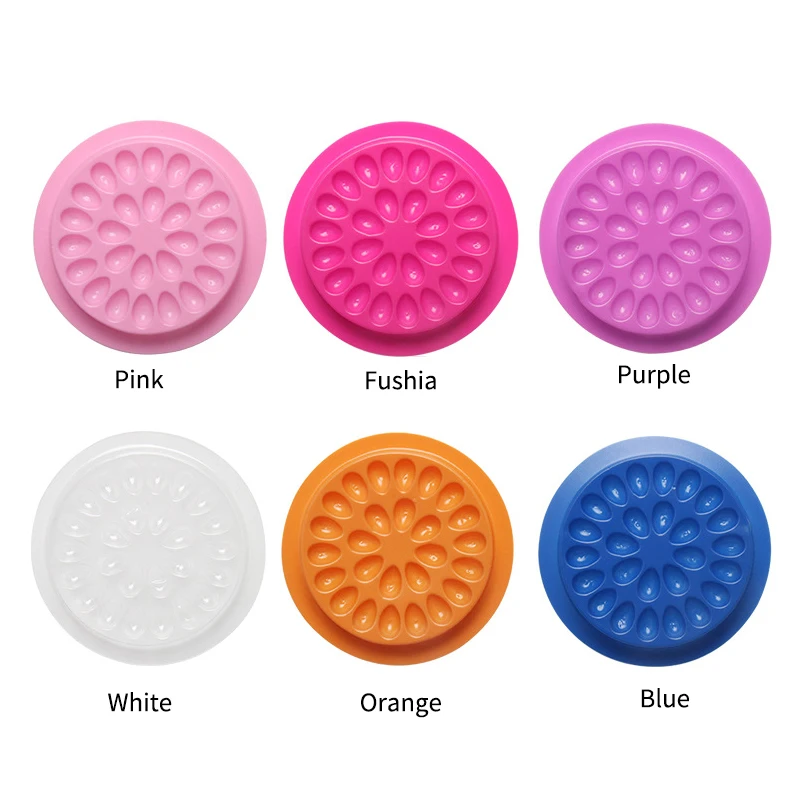 Disposable Lash Glue Holder Plastic Flower Sticker Glue Adhesive Pallet For Eyelash Extension Glue Makeup Tools