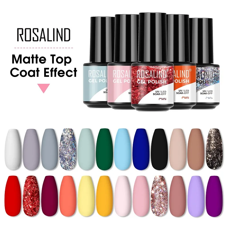 Rosalind Gel Nagellack Pure/Cat Eye DIY Design UV-Lampe semi permanent matt Top Coat Effekt Gel Lack Sommer einweichen