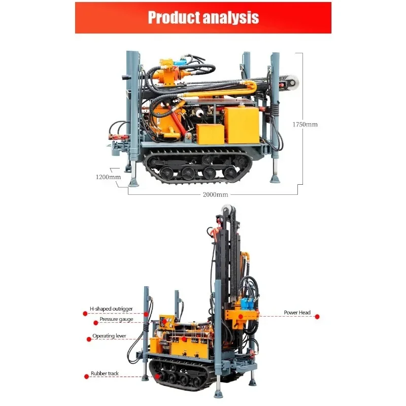 Factory Pneumatic Water Well Drilling Rig for Mounted Well Drill