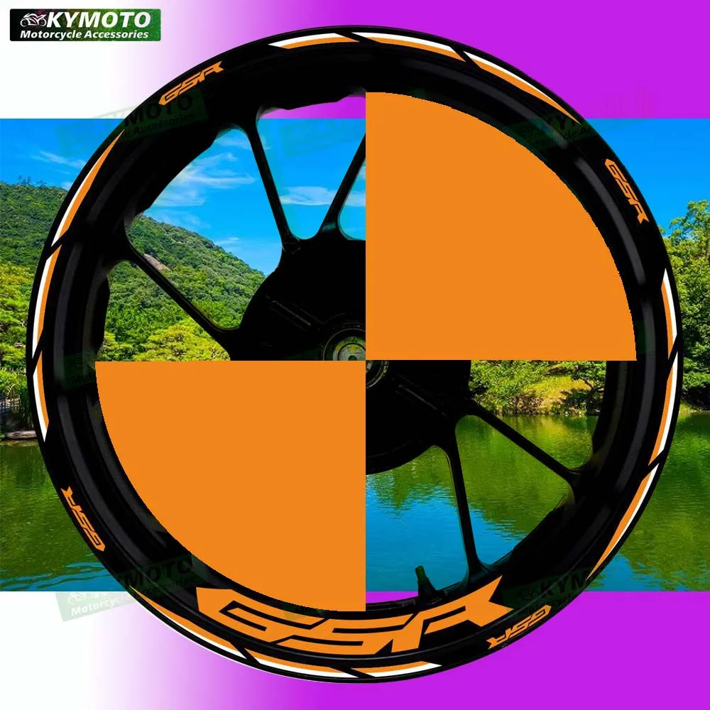 

For GSR motorcycle accessories 17 inch front and rear wheel hub stickers fairing modified reflective stickers decoration
