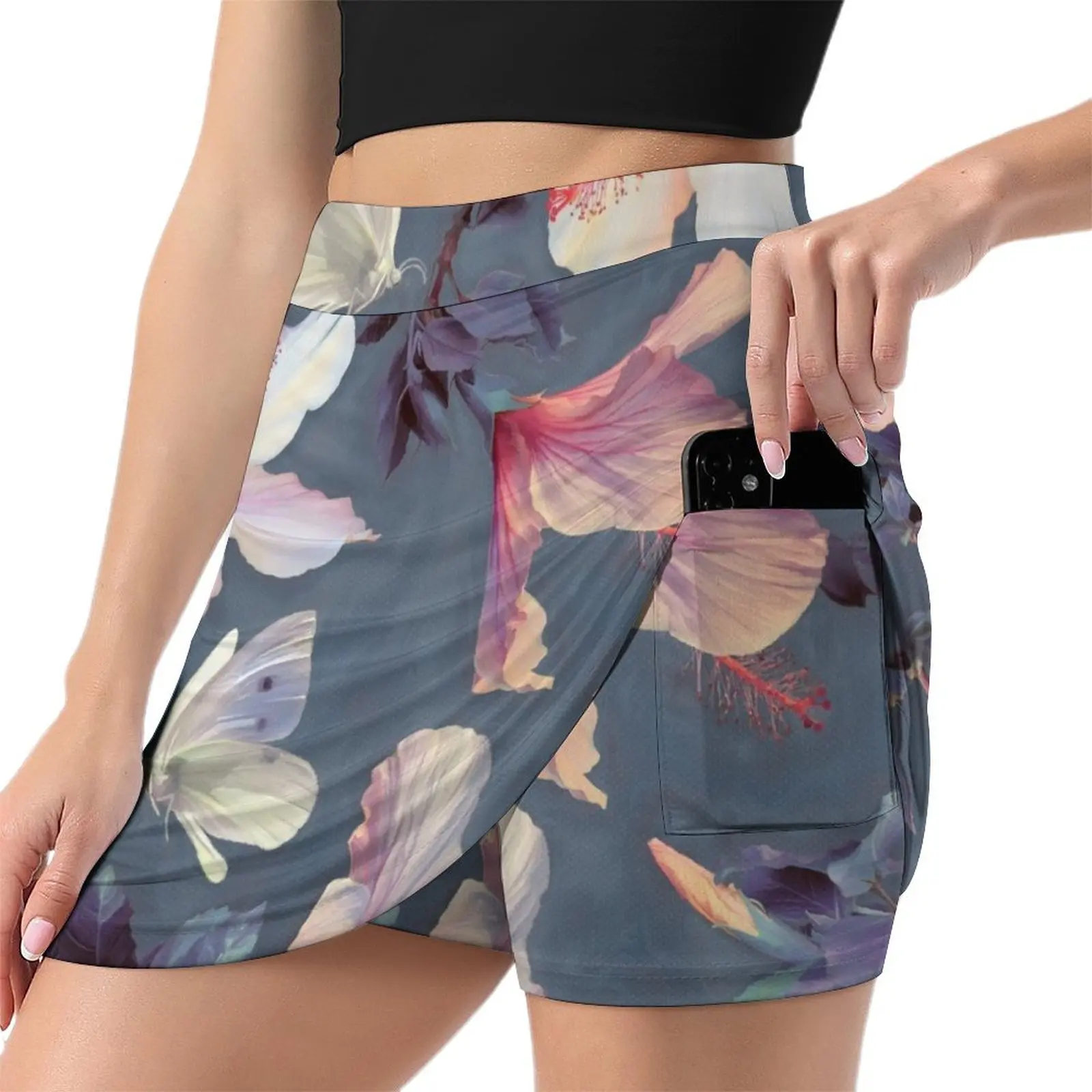 Butterflies and Hibiscus Flowers - a painted pattern Mini Skirt women's skirt 2025 trend Miniskirt summer outfits for women 2025