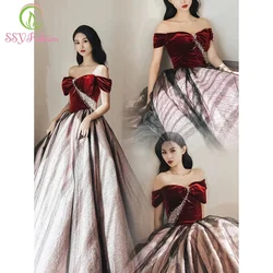 Customized Luxury Vintage Evening Dress Wine Red A-line Beading Floor-length Party Formal Gowns for Women Vestidos De Noche