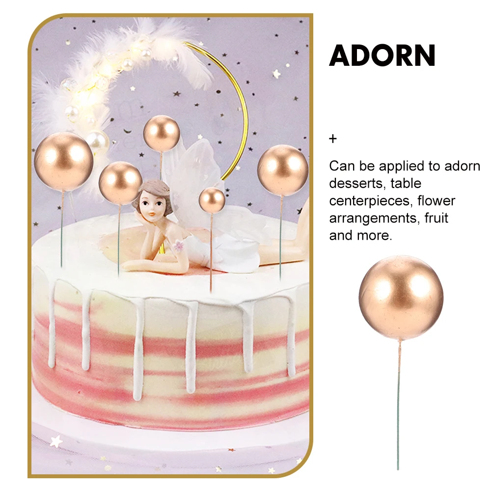 

42pcs Cake Decoration Balls Foam Dessert Topper For Party Wedding Birthday Cake Inserts Cupcake Picks Table Decor