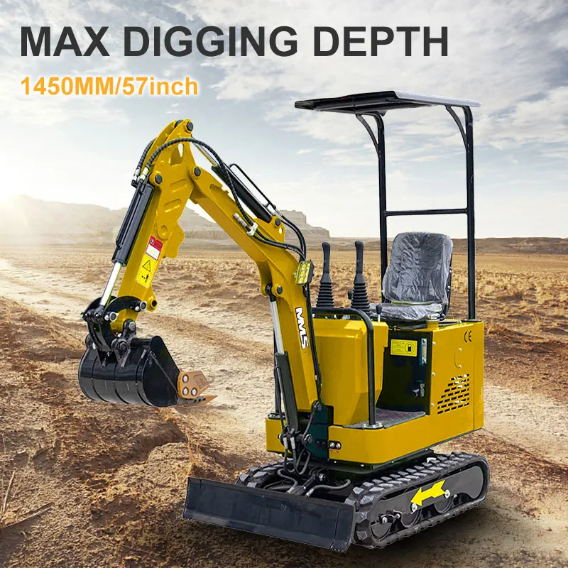 FULL PAYMENT 1 Ton Mini Excavator with 13.5HP RATO Gasoline Engine Backhoe Digger Crawler Excavator for Farm,Garden