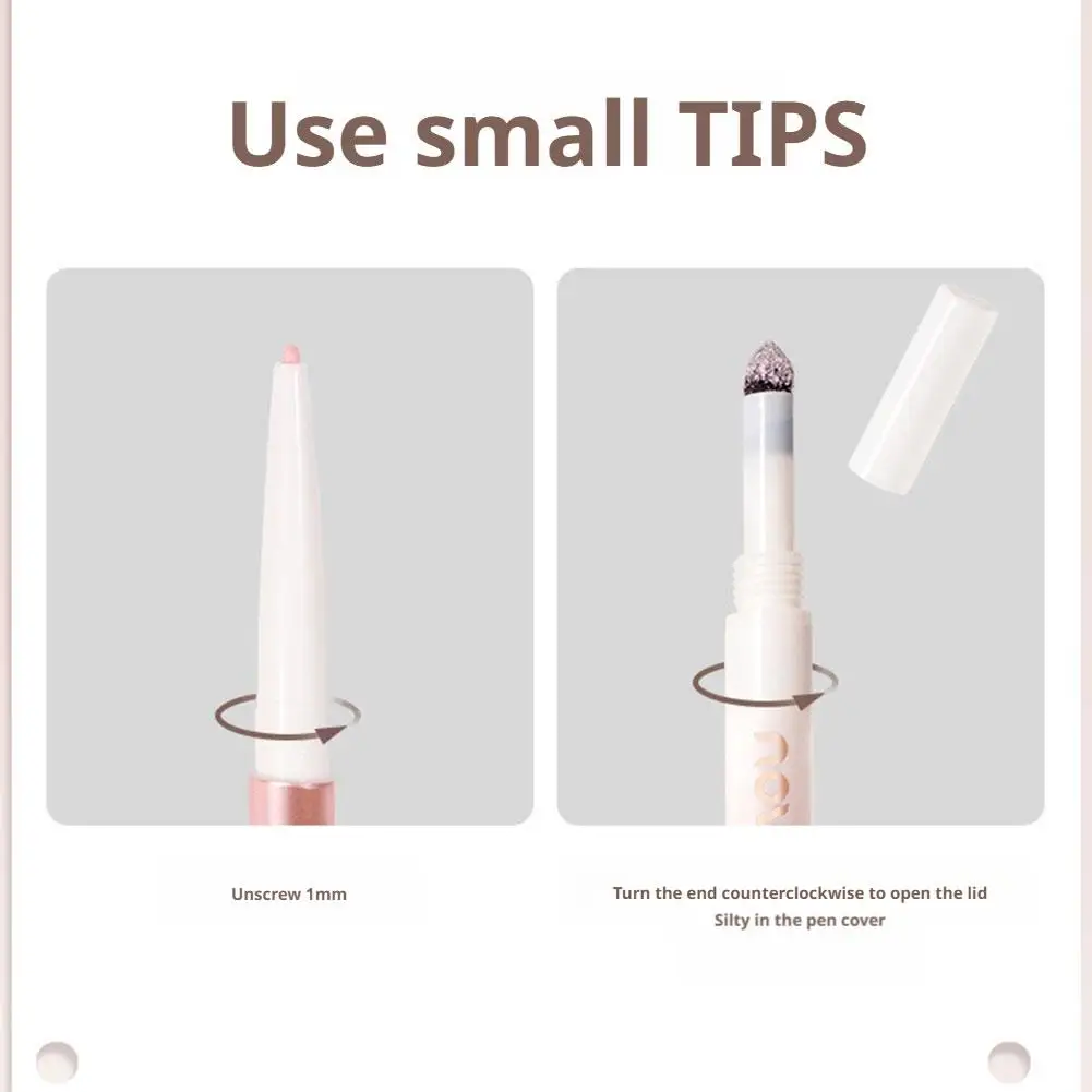 Dwugłowy pisak do efektu leżącego jedwabnika, oczy efektu leżącego jedwabnika, rozświetlacz do powiek, cienki puder, odporny na pot, długotrwały, intensywny kolor.