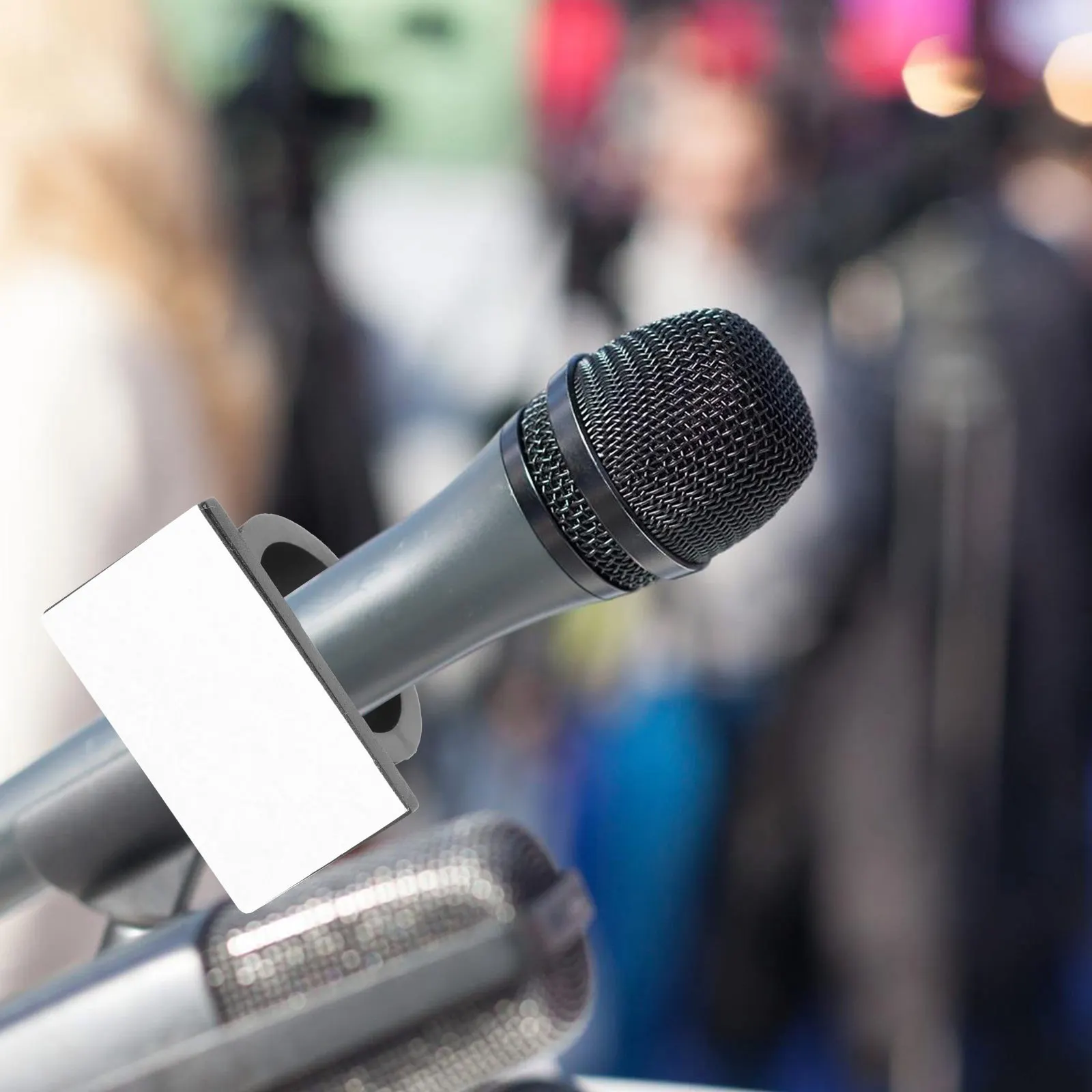 

2Pcs Plastic Microphone Holders Clips Durable Mic Mount Adhesive Back Mic Support Practical Microphone Accessories