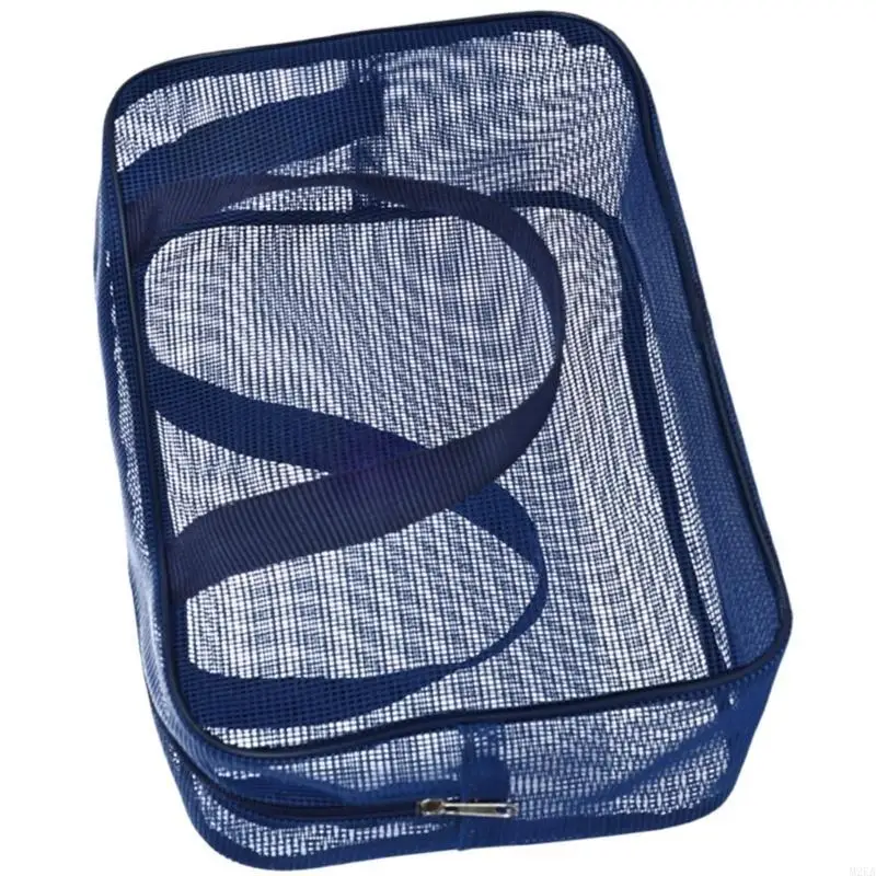 2026 New Quick Dry Mesh Shower Organizers for Bathroom Swimming and Travel Essential Toiletry Shower Hanging Bag with Zippered