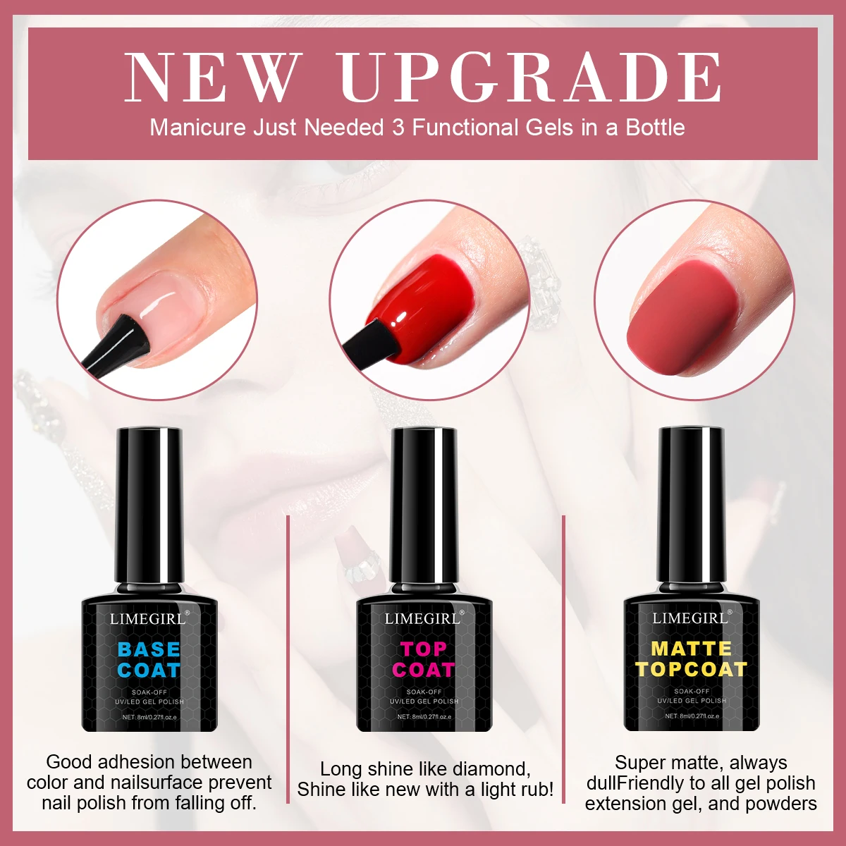 18개 젤 네일 폴리쉬 8ML 글리터 아트 젤 키트 (UV 램프 & 베이스/탑 코트 포함) 네일 아트 스티커 매니큐어 살롱/홈 도구 용품