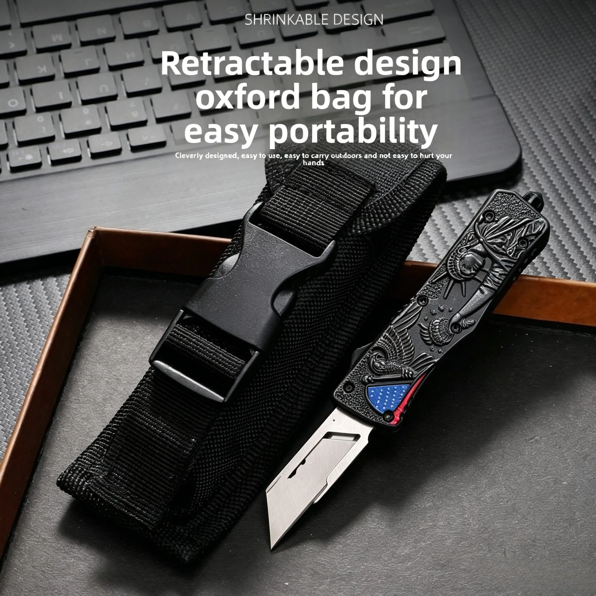 Heavy Duty Utility Knife, Premium Multi-Function Box Cutter. Comes in a Luxury Gift Box, Includes 10 Extra Blades & Nylon Sheath