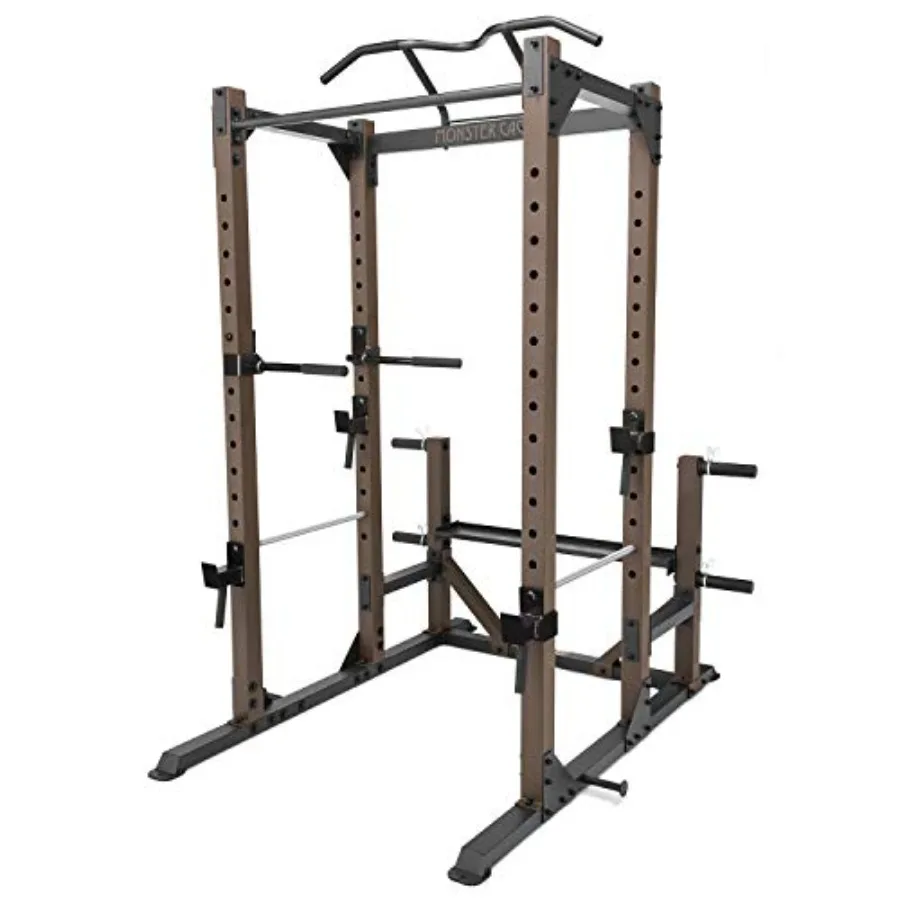 

Industrial Inspired Heavy Duty Home Gym System for Bodybuilding and Strength Training: Steel, Black, Modular Full Cage, Squat R