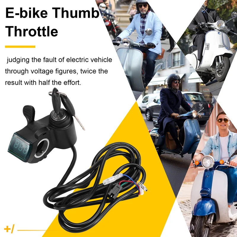 E-Bike Thumb Throttle Lcd Display Speed Regulator Handlebar Grips For Switch Electric Bike Scooter Tricycle Refitting