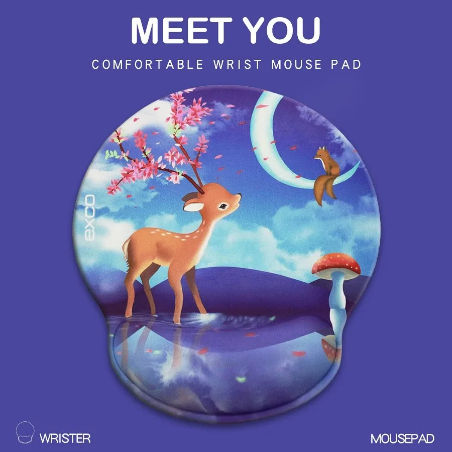 مريح مع مسند معصم إسفنجي ناعم يدعم حصيرة ماوس كمبيوتر مريحة لتصميم الكمبيوتر المحمول ولوحة مفاتيح لطيفة على شكل لوحة ماوس مع #2