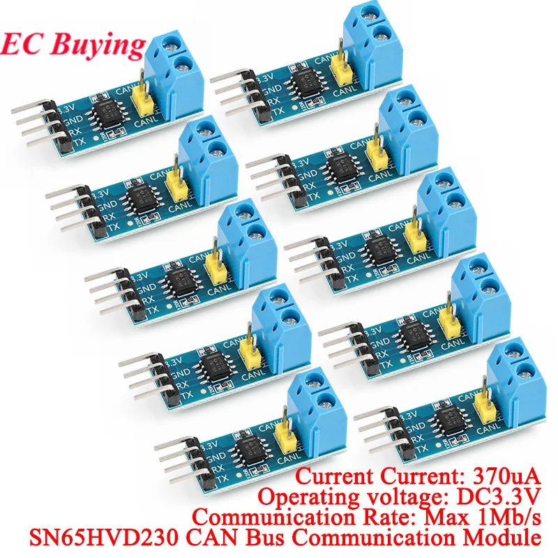 10Pcs/1pc SN65HVD230 VP230 CAN Bus Communication Module 3.3V High-speed Network Transceiver Evaluation Development Board 1Mbps