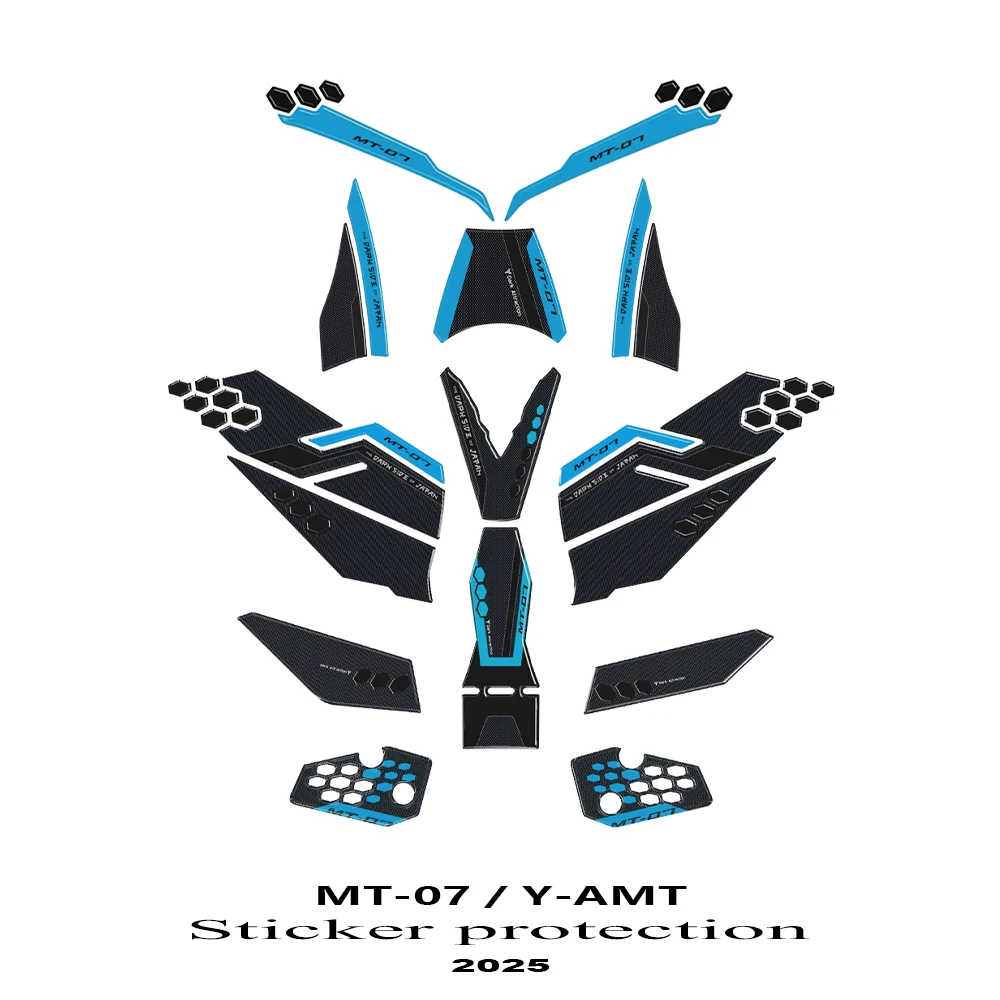 

For MT 07 Stickers 2025 Motorcycle 3D Resin Stickers Protection Kit Decorative Decorative Compatible MT07 mt 07