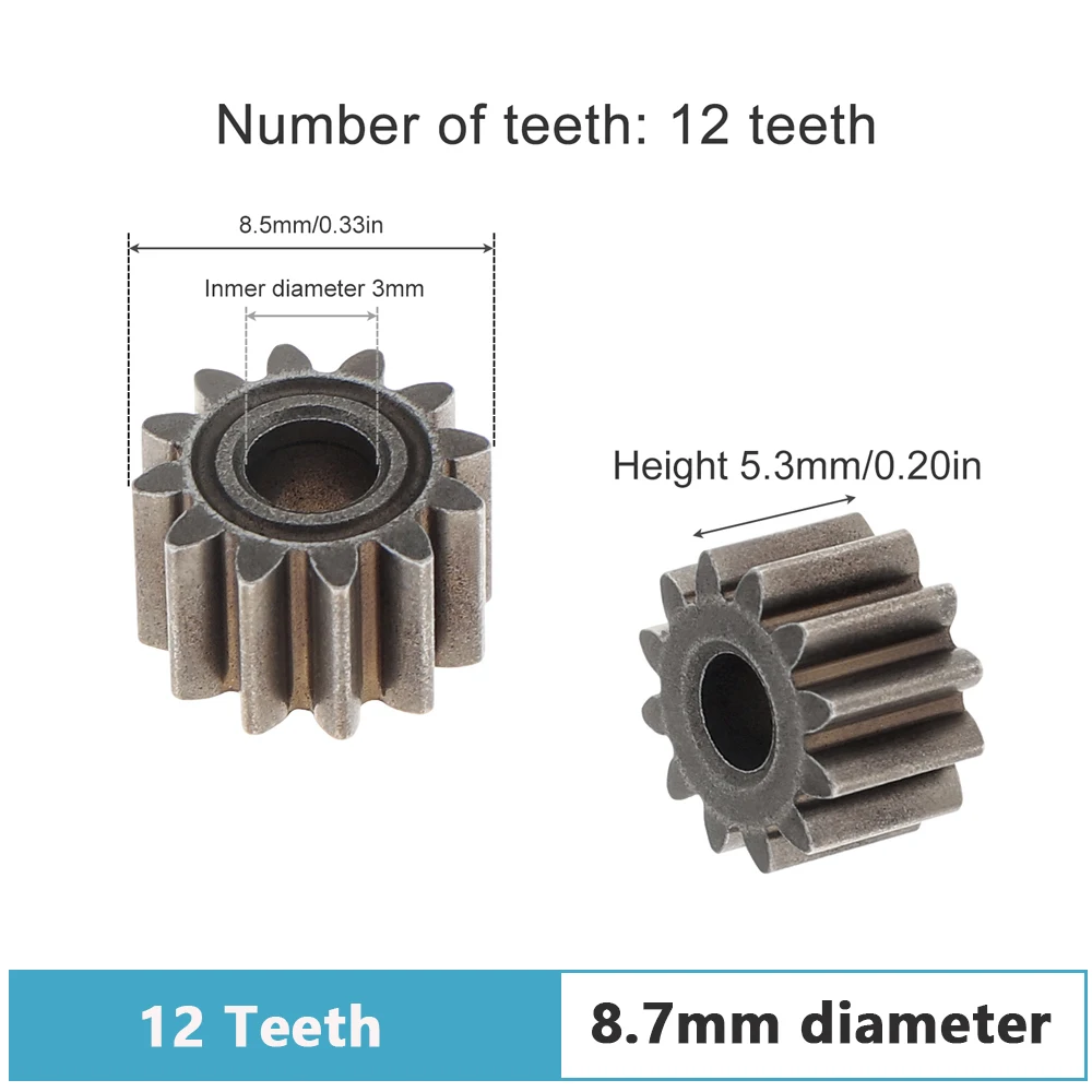 Motor Gear 9/11/12/13/14/15/16 Teeth Replaceable Motor Gears for RS550 10.8V/12V/14.4V/16.8V/18V/21V DC Motor For Fan Tools Toy