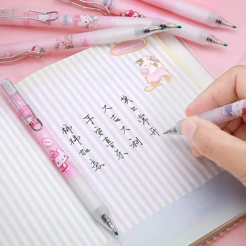 Imagem -05 - Sanrio-hello Kitty Cartoon Gel Pen Estudantes Papelaria Meninas Escrevendo Canetas 05 Presentes Pretos Canetas Assinatura Escritório Escolar 1224 Pcs