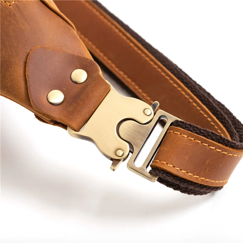 2021 Men's Retro Crazy Horse Leather Waist Bag, Retro Casual Leather Crossbody Bag for Outdoor Travel