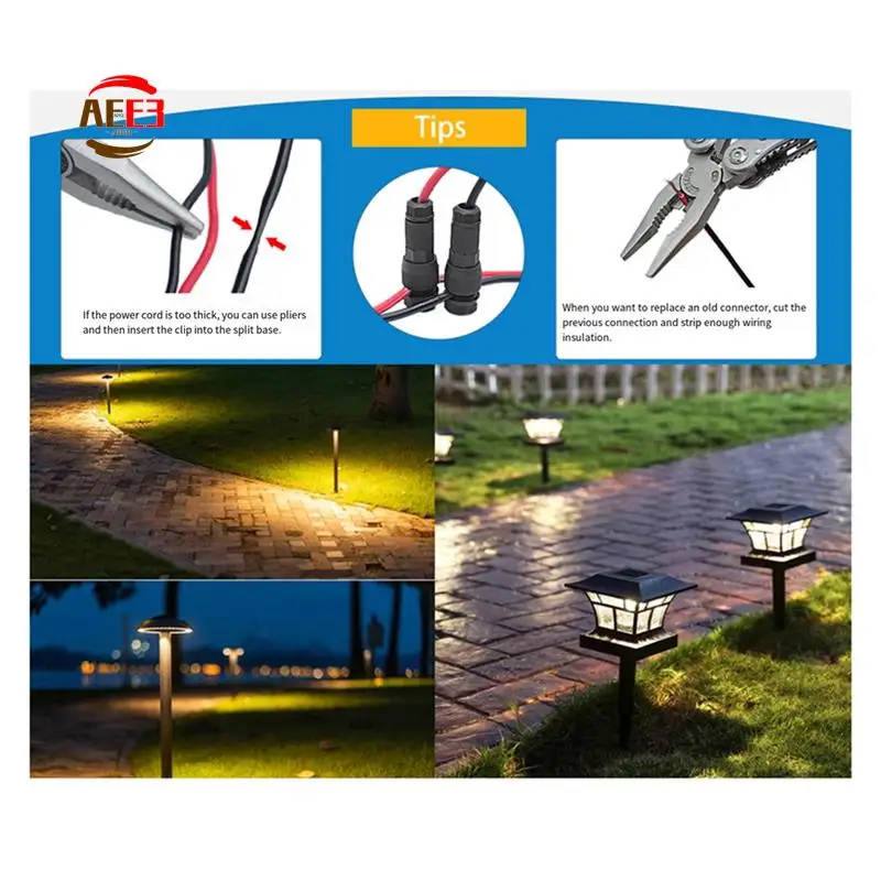 

AEE3-10Pc Wire Connector Landscape Lighting Connectors Waterproof For 12-16 Gauge Cable Connector For Outdoor Lights