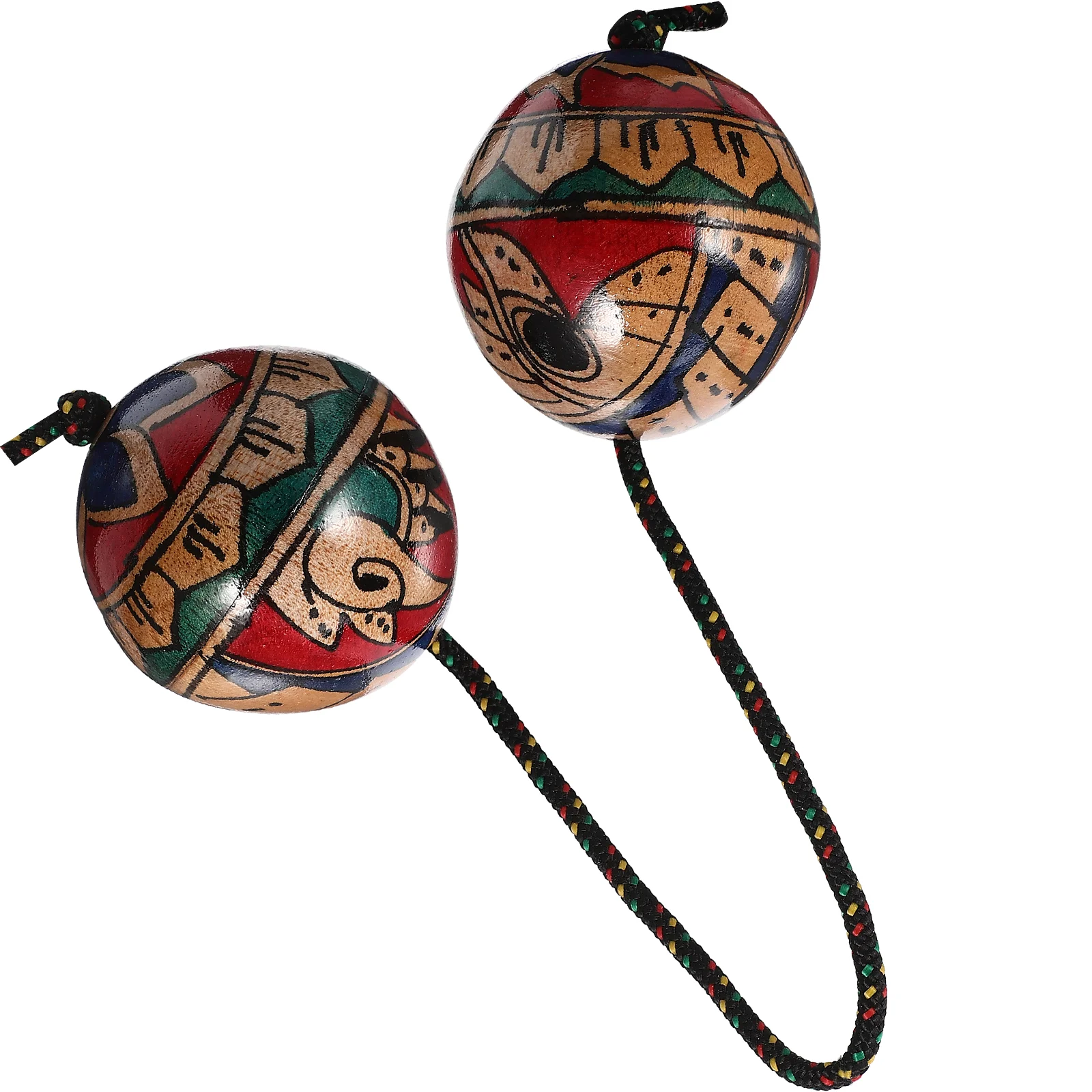 Hand Drawn Maracas One-handed Hand-painted Ball Concert Support Musical Instruments Punching Playing Rhythmic Toy Gift Rope