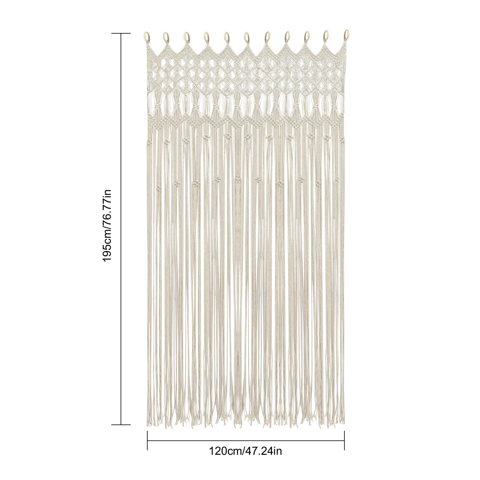 

120x195 cm Yarn Cotton Curtain Window Closet Doorway Curtain Long Wedding Backdrop White