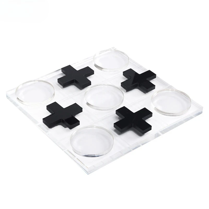 

Desk Decoration Chess Pieces Casual Chess Games Transparent Acrylic Tic-Tac-Toe Game Chessboard Geometric Artwork Ornaments