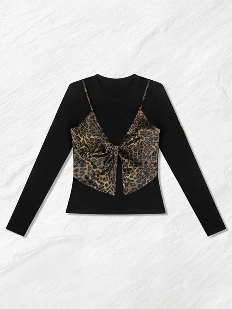 Camiseta Interior Larga de Diseño Sensacional para Mujer, Estilo Coreano, Ajustada, con Patrón Creativo y Transpirable