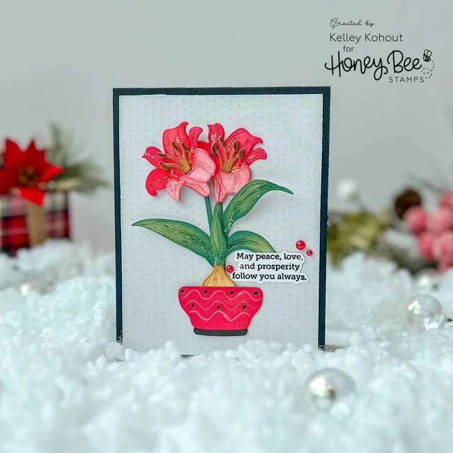 Christmas & Winter Holiday Sentiment & Festive Floral Whimsical Winter Clear Stamps & Dies Set for Card Making Scrapbooking