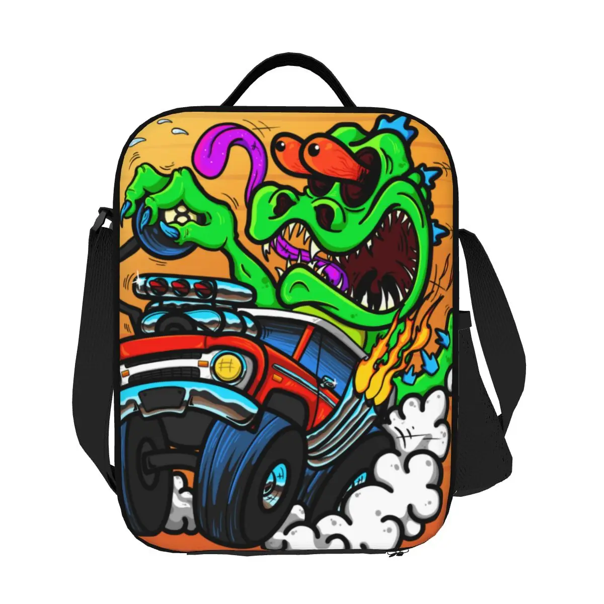 

Custom Funny Rat Fink Animation Anime Cartoon Lunch Bag Men Women Thermal Cooler Insulated Lunch Box for Kids School
