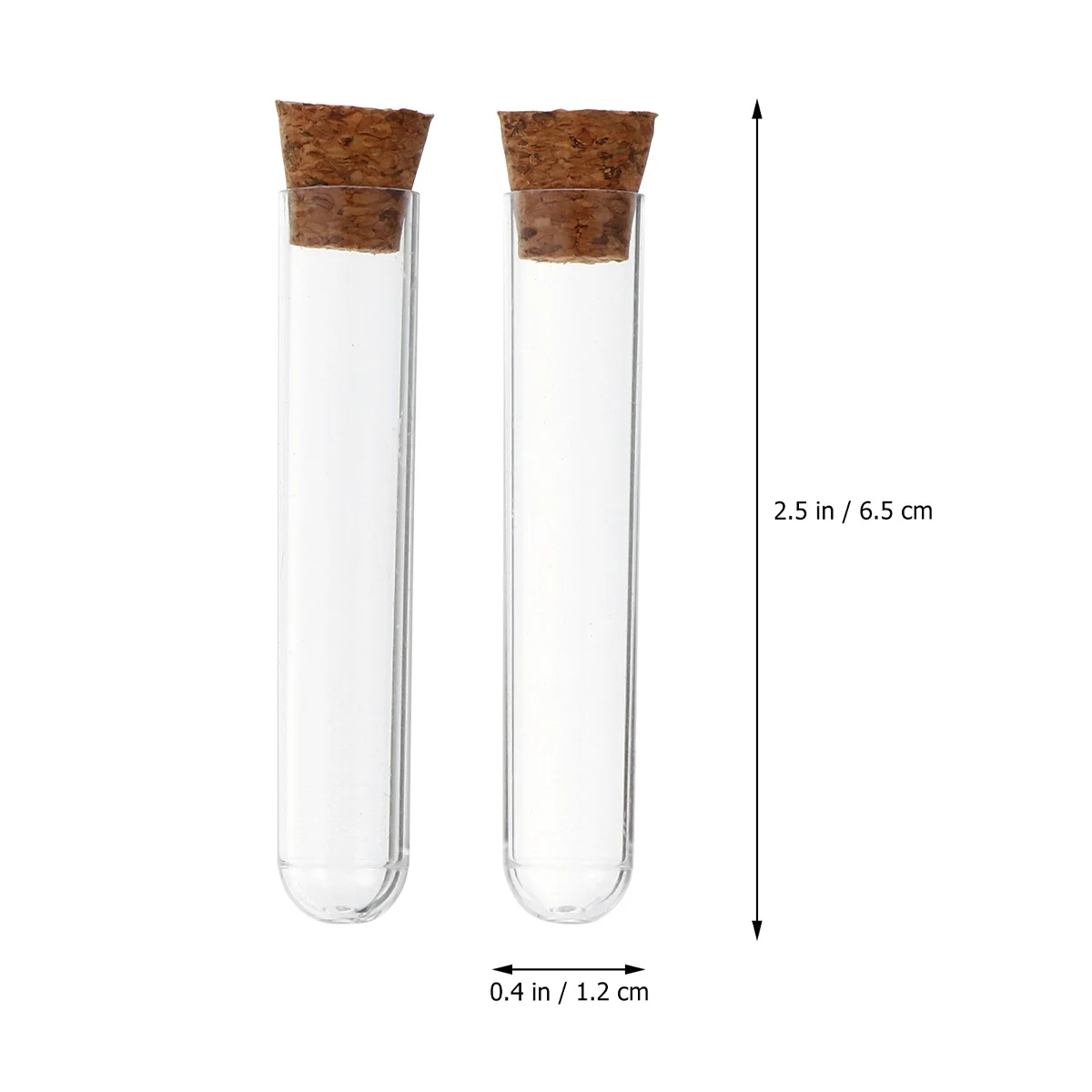 

50 Pcs Cork Test Tube Small Tubes with Caps Candy Storage Plastic Clear