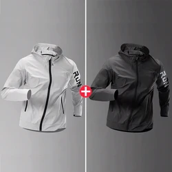 Men's Running Jacket Windbreaker Windproof Water-Resistant Training Suitable Autumn Spring Sports Quick-Dry Cycling Man Clothes