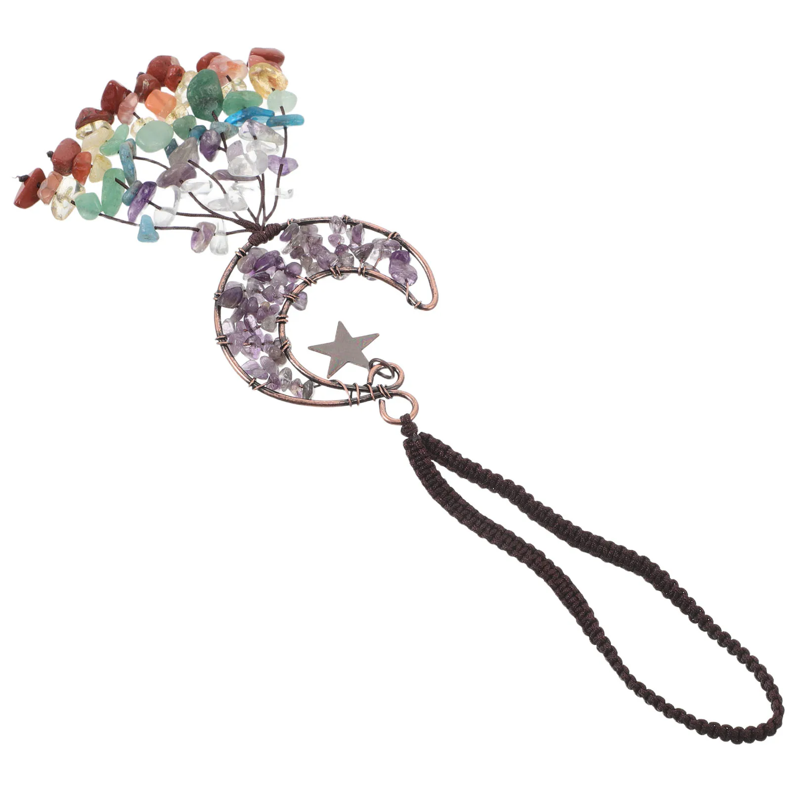 

Crystal Pendant Decorative Hanging Ornaments Winding Car Rear View Mirror Metal Moon Suncatcher Home Wall Car Crystal