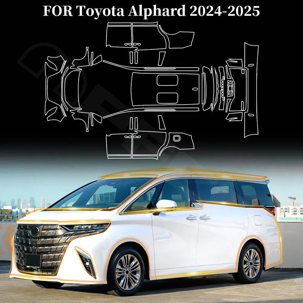

PFCC TPU for Toyota Alphard 2024 2025 Precut Paint Protection Film Car Body Sticker Transparent Anti-scratch UV Protective
