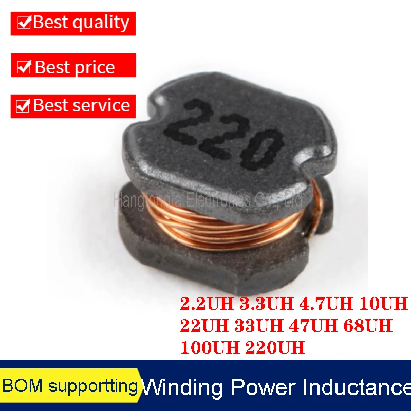 10pcs CD54 Chip Inductor 2.2UH 4.7UH 4R7  10UH 101 22 UH 33 47 100 220 470UH Winding Power Inductor