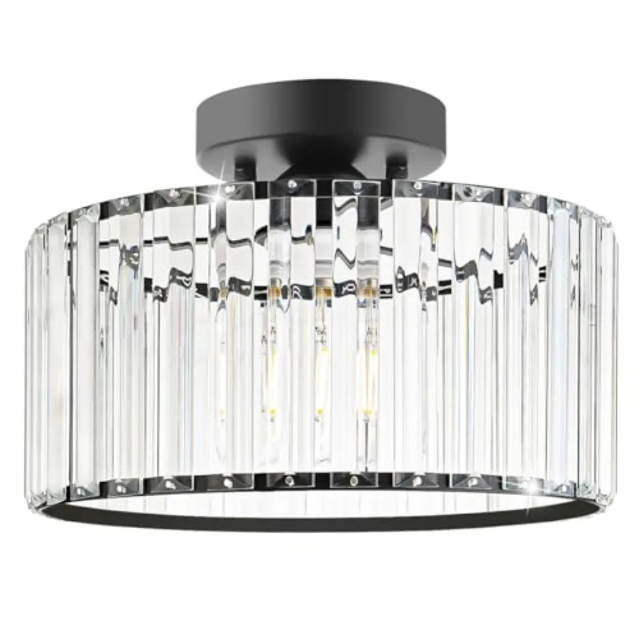 

Хрустальная потолочная люстра, современный полувстраиваемый потолочный светильник, светильник для установки близко к потолку, хрустальная люстра для прихожей