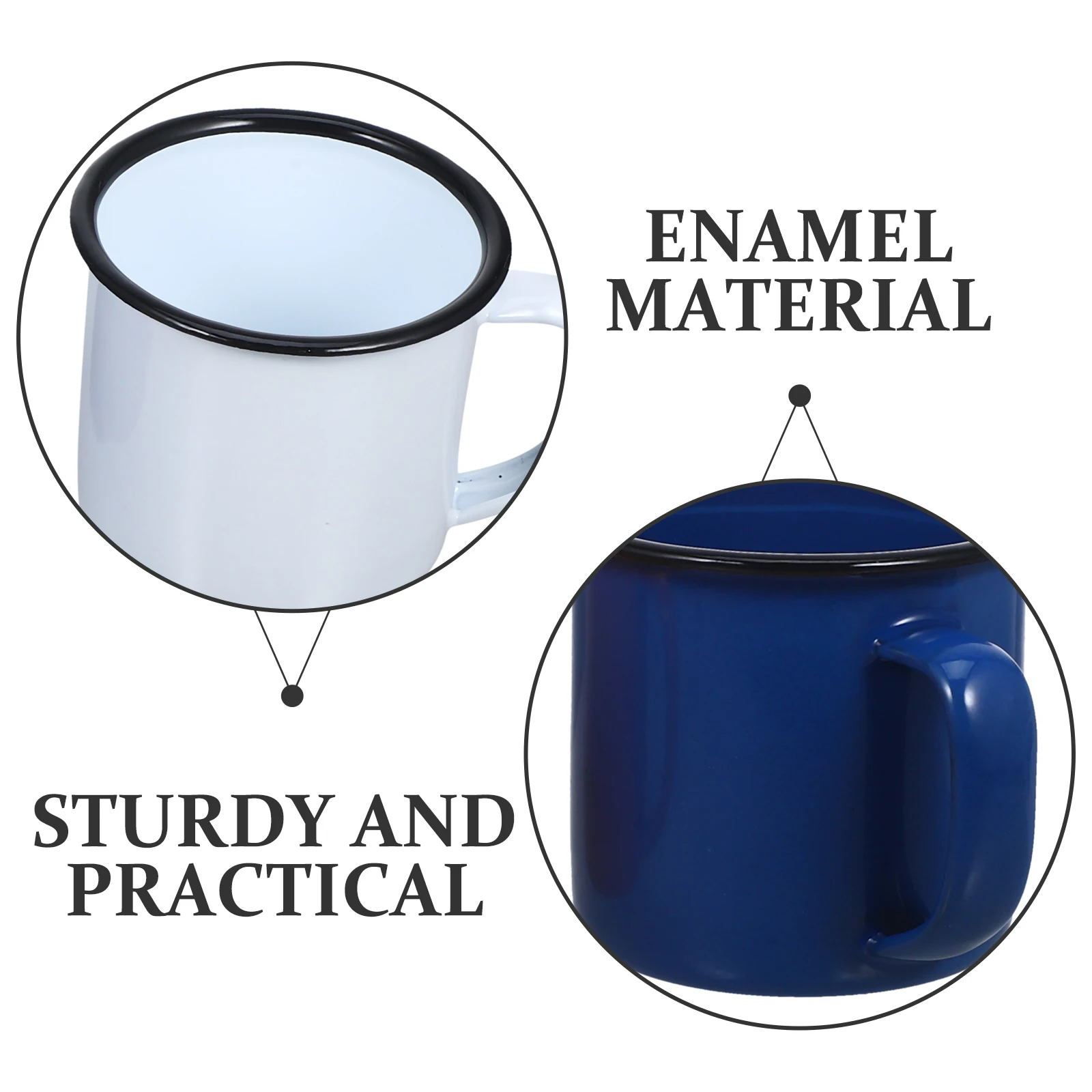 

6Pcs Enamel Coffee Cup Vintage Design Multifunctional Suitable Various Occasions Clean Enamel Water Cup