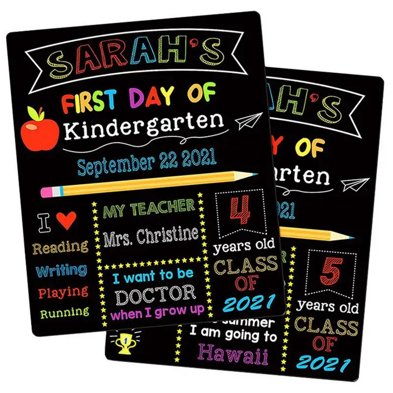 Back To School Sign First Day Of School Sign Double Sided Back To School Board Photo Prop For Kids Girls Boys