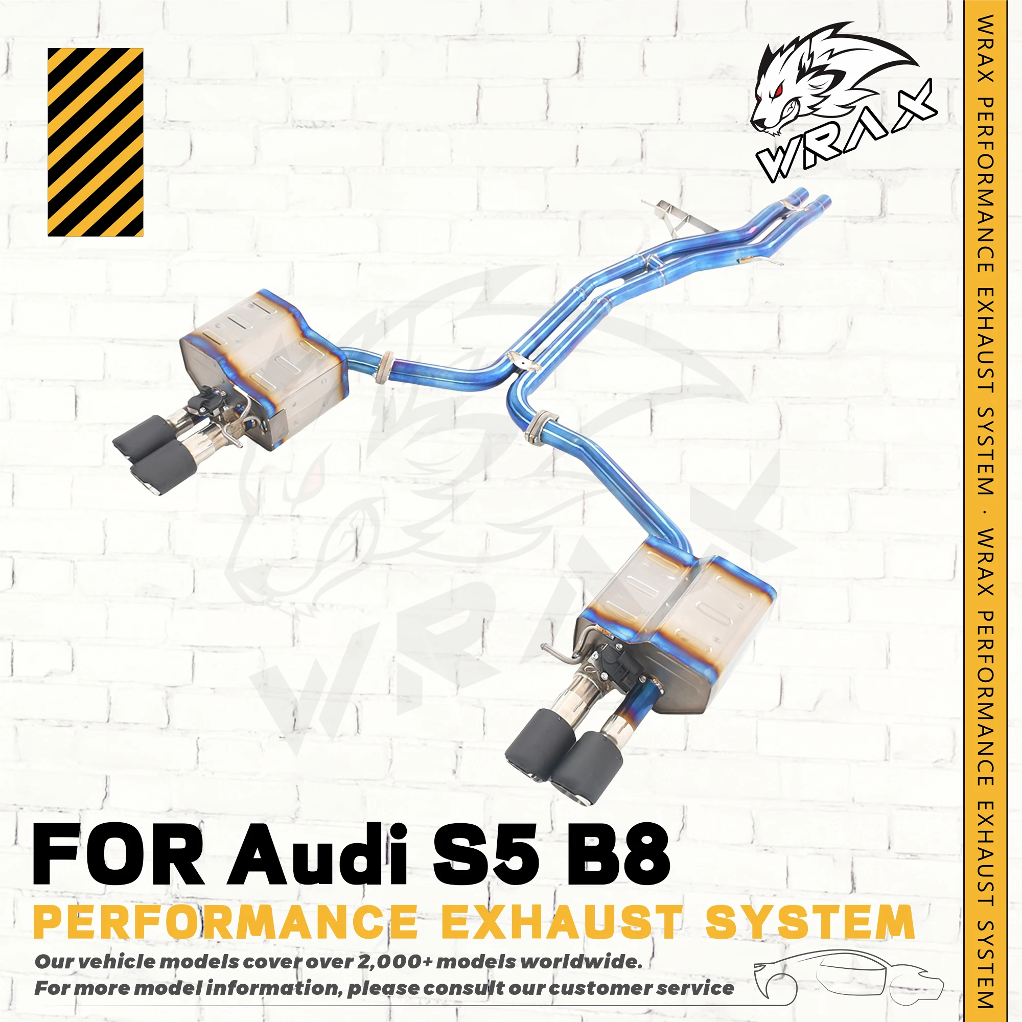 

WRAX titanium(for Audi S5 B8 with Valve Control Exhaust System) Auto Accessories Direct Fit Replacement Catback Exhaust Pipe