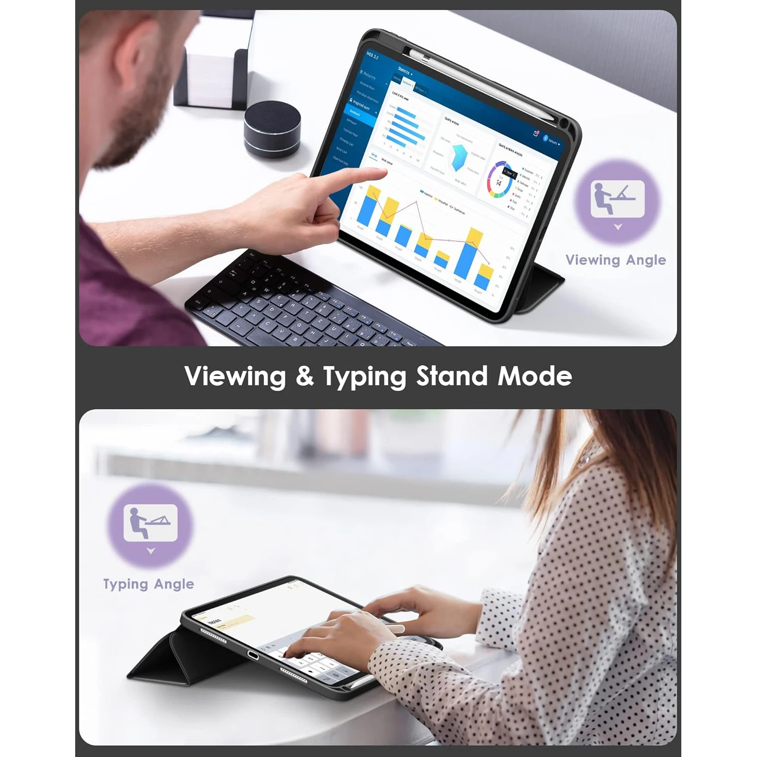 Flip Tablet Abdeckung Für iPad 10th 11th Gen 2025 10,9 11'' A2777 A3354 Acylic Zurück Fall Mit Bleistift Halter funda Auto Wake up/Sleep