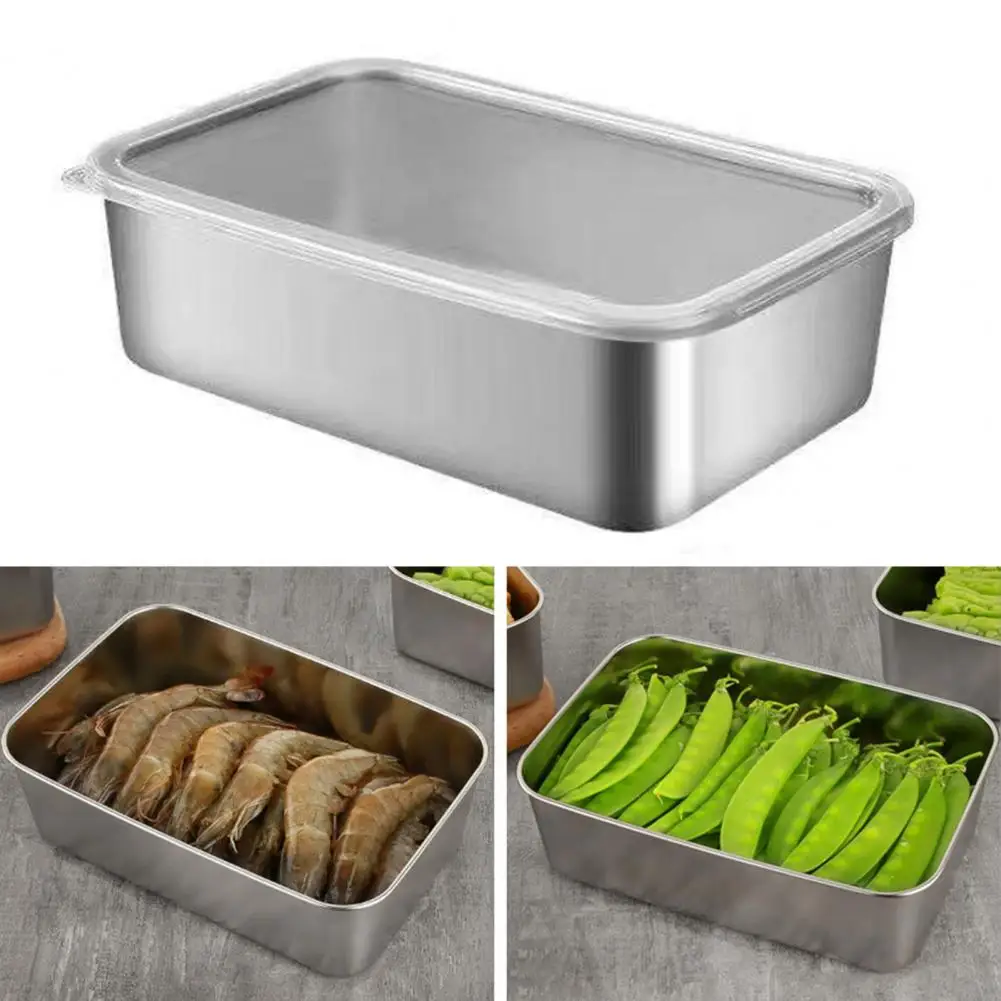 Spill-proof Stainless Steel Dish Stackable Fridge Storage Containers for Meal Prep Bpa Free Food Grade Trays for Vegetables