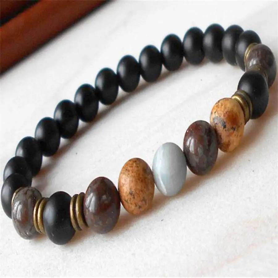 

8mm White Jade Obsidian gemstone Mala Bracelet tassel Prayer Men's Tibetan Hand Bead Stone Bodhi Women Sacred Mala Jewelry