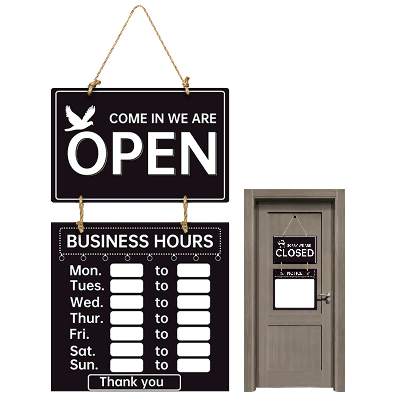 Business Hours Sign Double Sided Store Hours Sign Open And Closed Sign With Hours Decorative Welcome Boards For Store Shop Gym