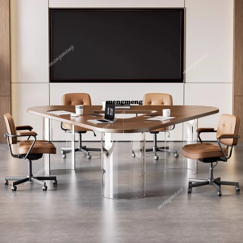 Hot sales Modern solid wood triangle negotiation table conference table conference room tables Office Furniture luxury meeting t