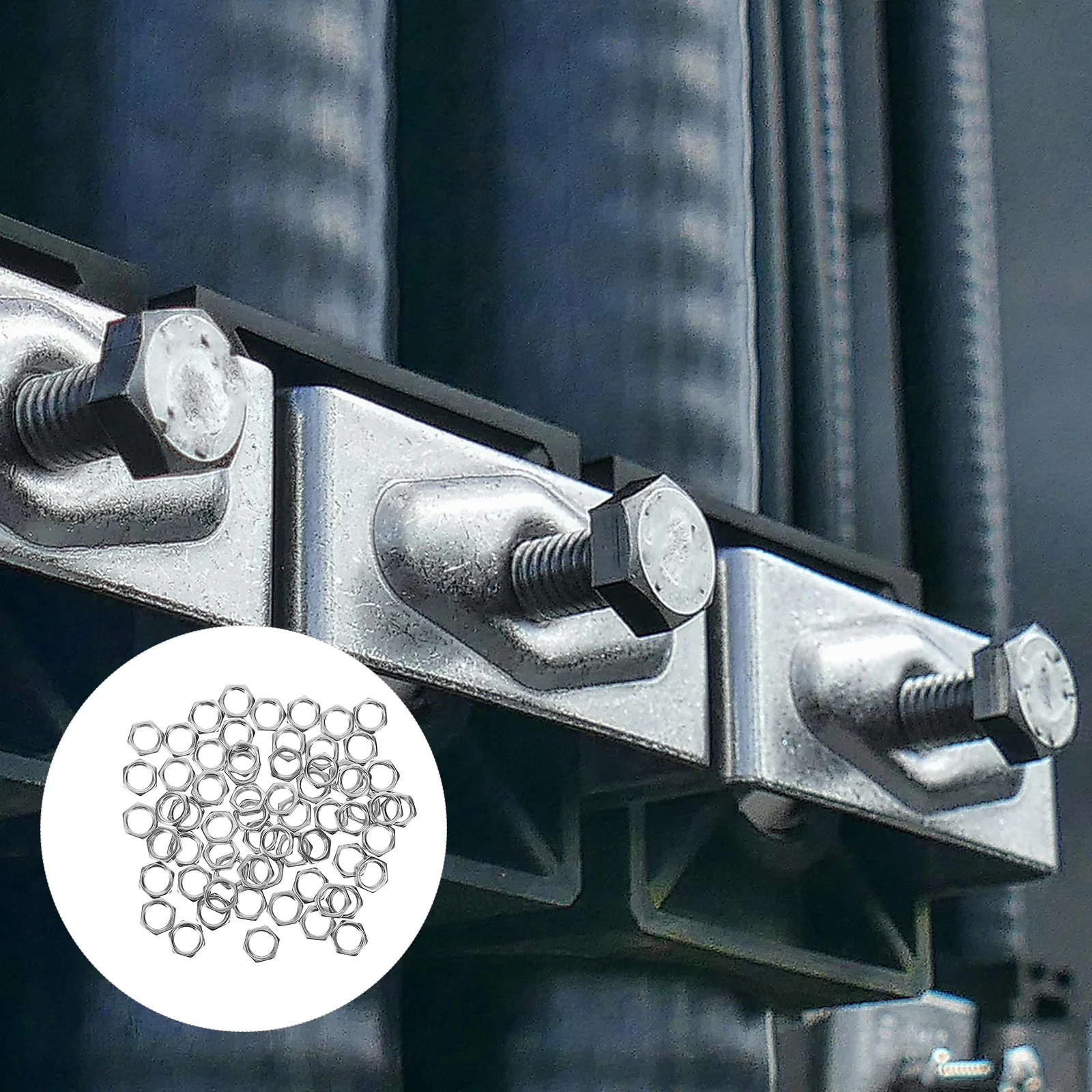 

100Pcs M8 Hexagon Lock Nuts Lamp Fastener Nut Reliable Connection for Various Lamp Models DIY Accessories Light Holder Ring