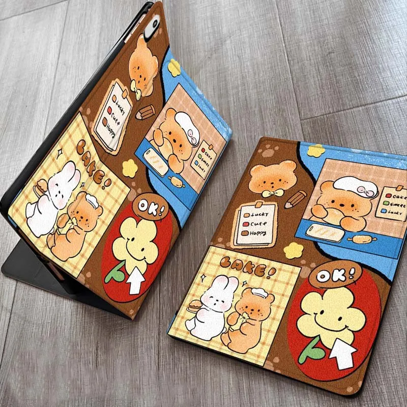 

Retro Cartoon Animal Pattern For iPad Pro 7 8 9 Gen 2 11 13 5th 6th 10th 11th M5 M4 12.9 10.9 10.2 Inch 2024 2025 Tablet Case