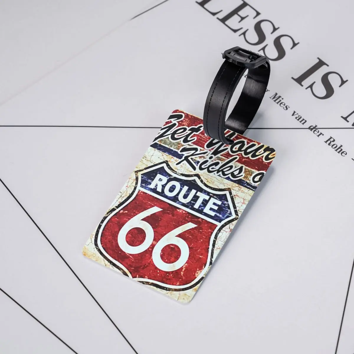 Vintage Route 66 Bagagelabel Voor Koffers Schattige Amerikaanse Wegbagagelabels Privacy Cover Id Label