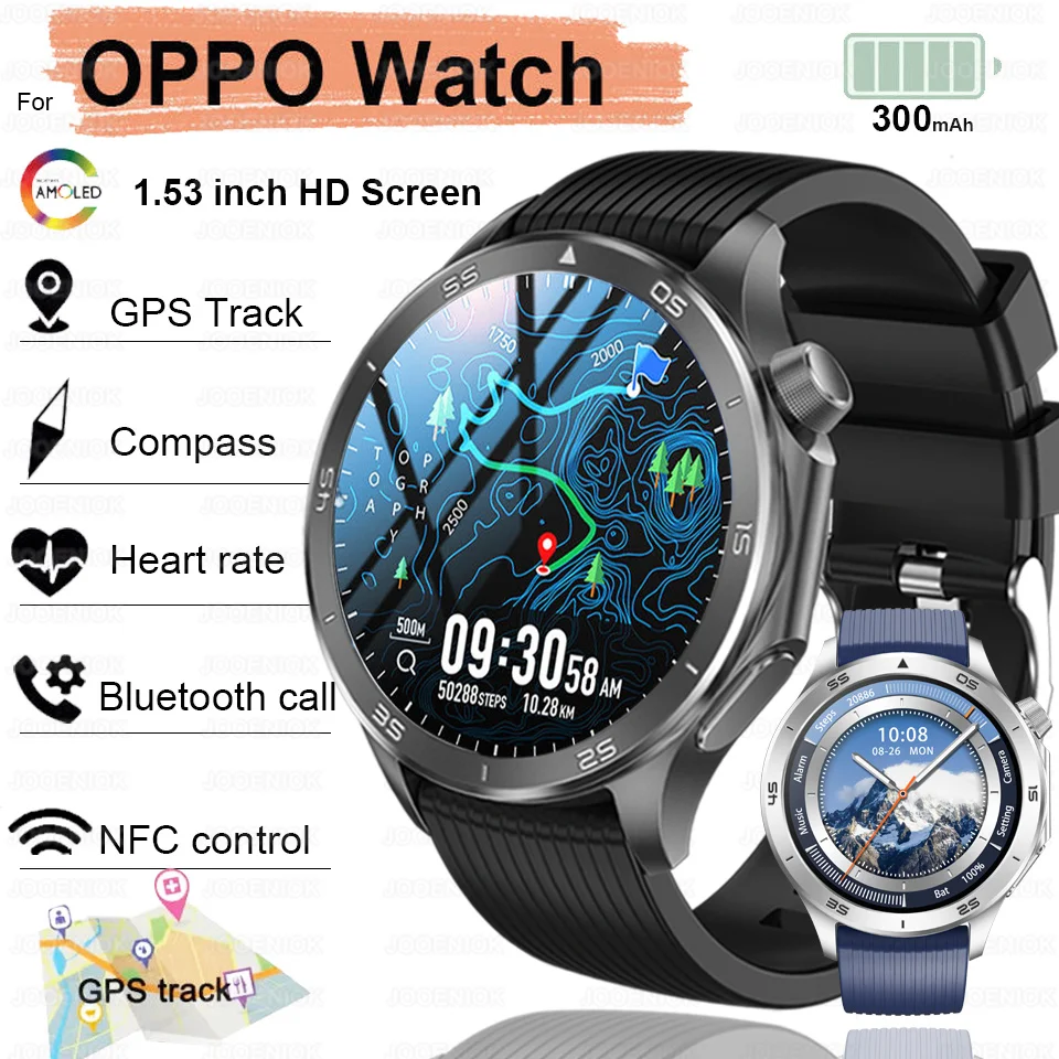 2025 Nuovo Orologio X2 GPS Track Astuto Della Vigilanza Degli Uomini AMOLED Schermo Bussola Sport Fitness Impermeabile Chiamata Bluetooth Smartwatch Per OPPO