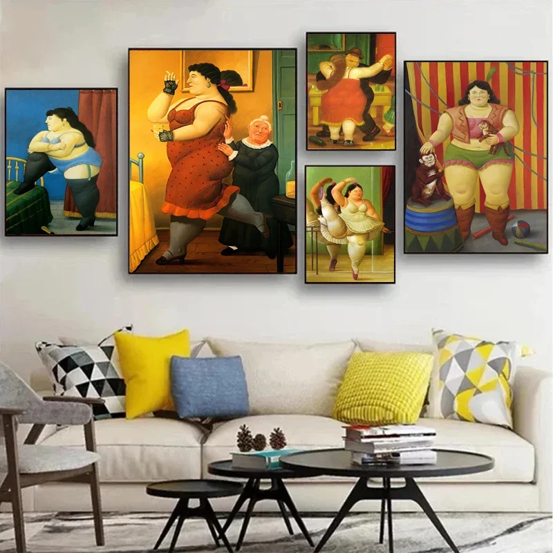 Fernando Botero Women Dancing Circus Wall Art Canvas Painting Nordic Posters and Prints Wall Pictures for Living Room Decoration