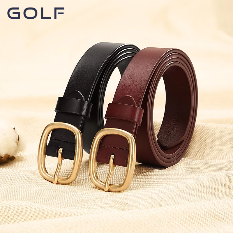 GOLF belt women's top layer cowhide retro simple needle buckle Korean version trendy fashion pants belt