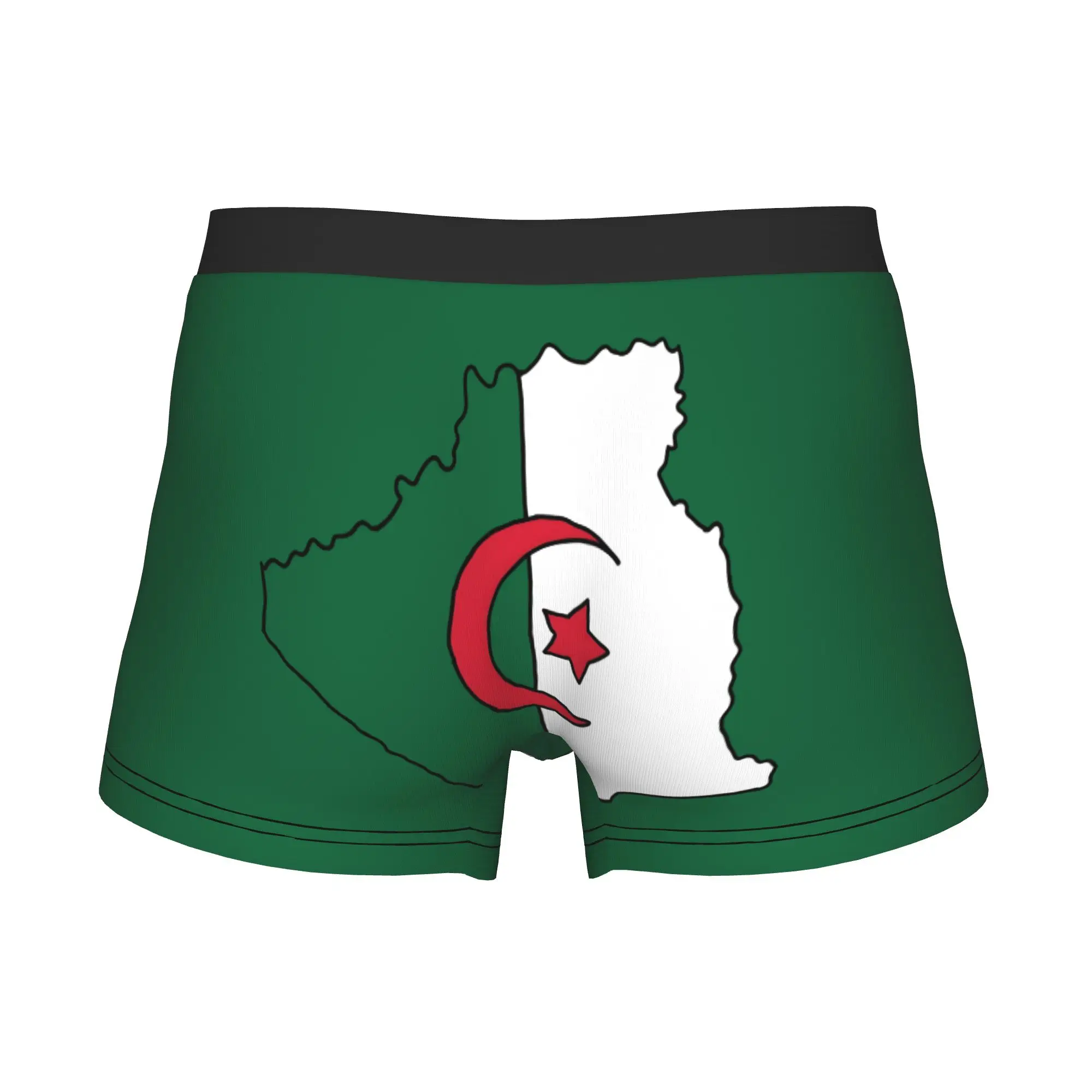 Algeria Country Shape Flag Underwear Male Printed Map  Boxer Briefs Shorts Panties Breathable Underpants